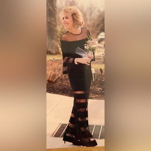 Black long sleeve dress with bell sleeves